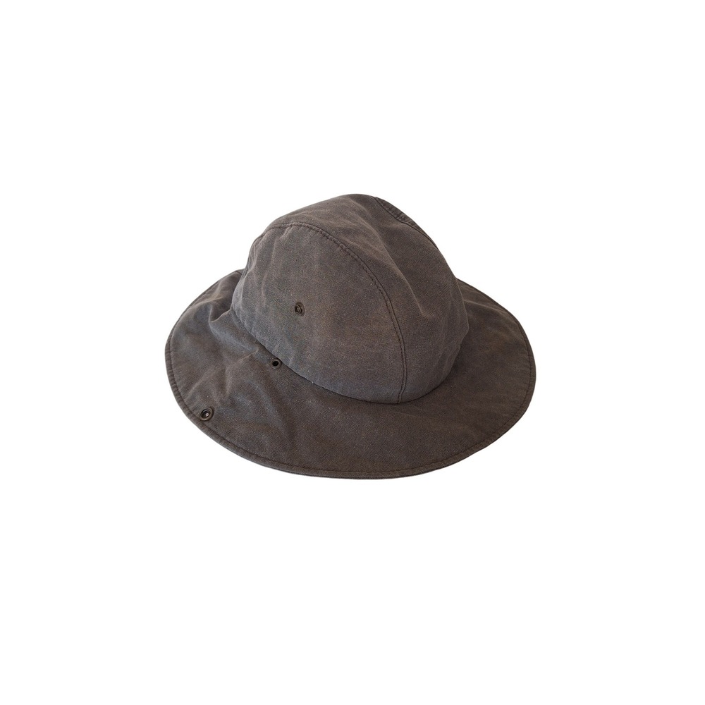 Dorfman Pacific Waxed Canvas Boonie Hat Mens Medium Made in USA Olive Brown Snap